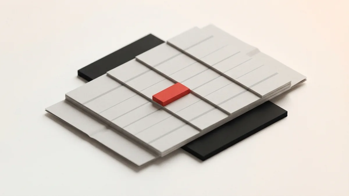 Geometric ledger forms showing organised VAT records and digital filing