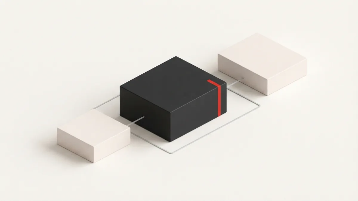 A clean flow for digital VAT records Geometric blocks linked by fine lines suggest accurate digital VAT invoicing and record keeping