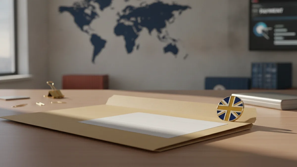 UK VAT verification workflow with official paperwork organization