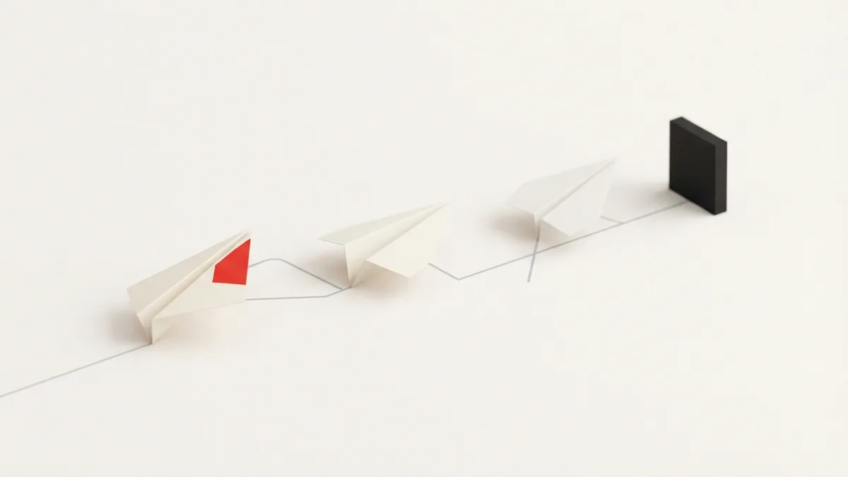Folded paper forms a clear path toward a block representing VAT registration