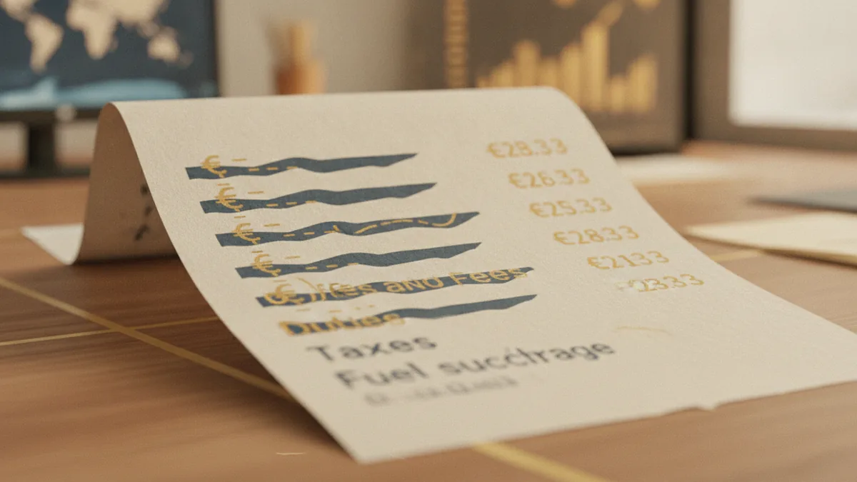 APD is separate from VAT Ticket receipt breakdown showing separate duties and fees concept for APD