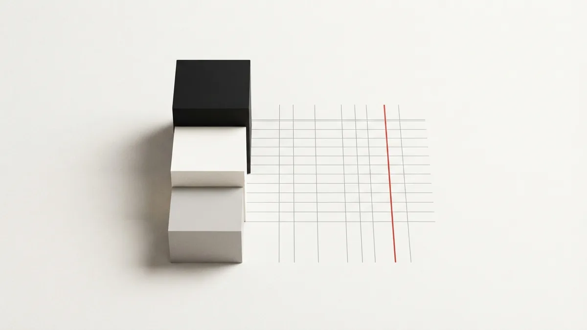Abstract view of VAT rates and refund amounts Abstract stacked blocks and ledger grid representing Italian VAT rates and refund amounts