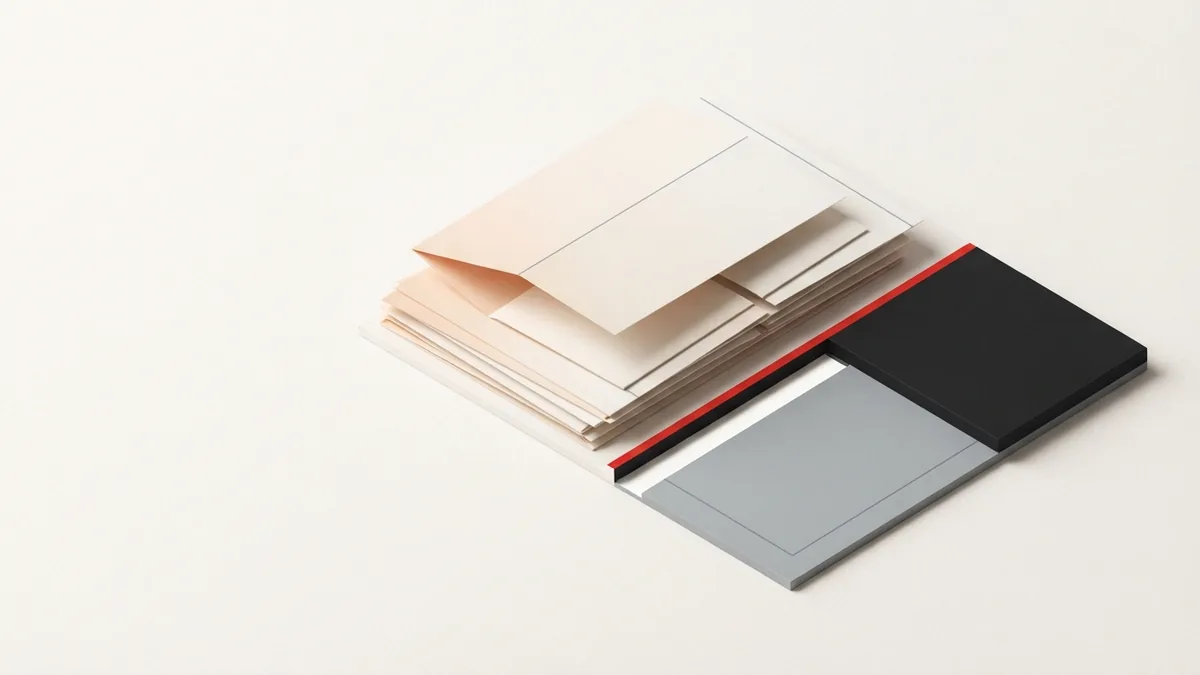 Abstract folded forms and geometric threshold representing VAT registration and approval