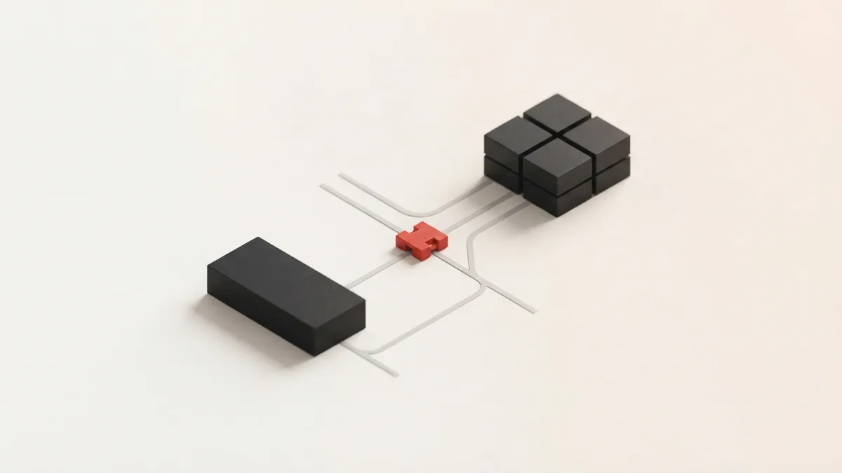 Modular blocks linked by routes to show VAT systems across countries